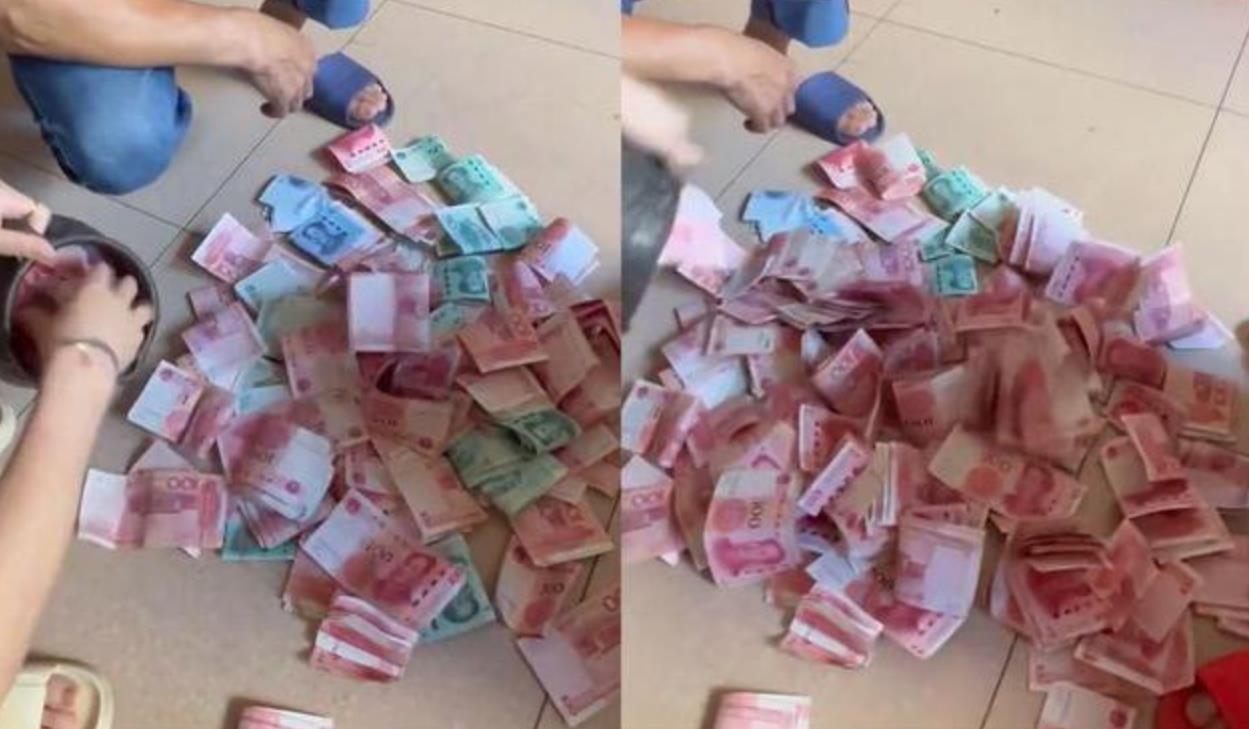 妻子搞卫生意外发现丈夫私房钱,掏出后铺满一地,女儿直呼可怜 妻子搞卫生意外发现丈夫私房钱,掏出后铺满一地,女儿直呼可怜